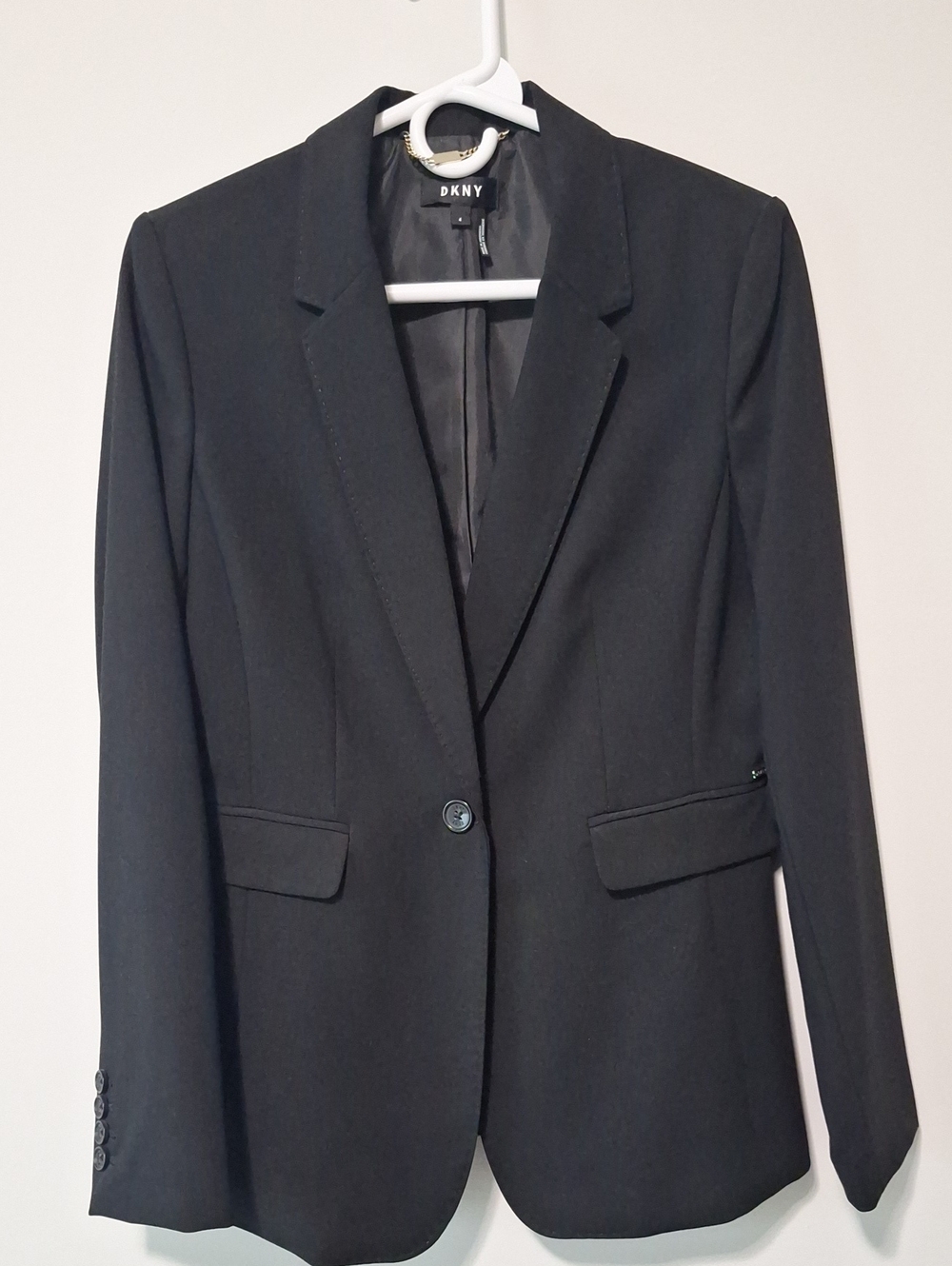 DKNY Black Single-Button Tailored Women's Blazer